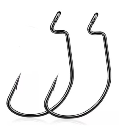 Wide Gape Offset Worm Hooks – Sharp, Weedless Performance